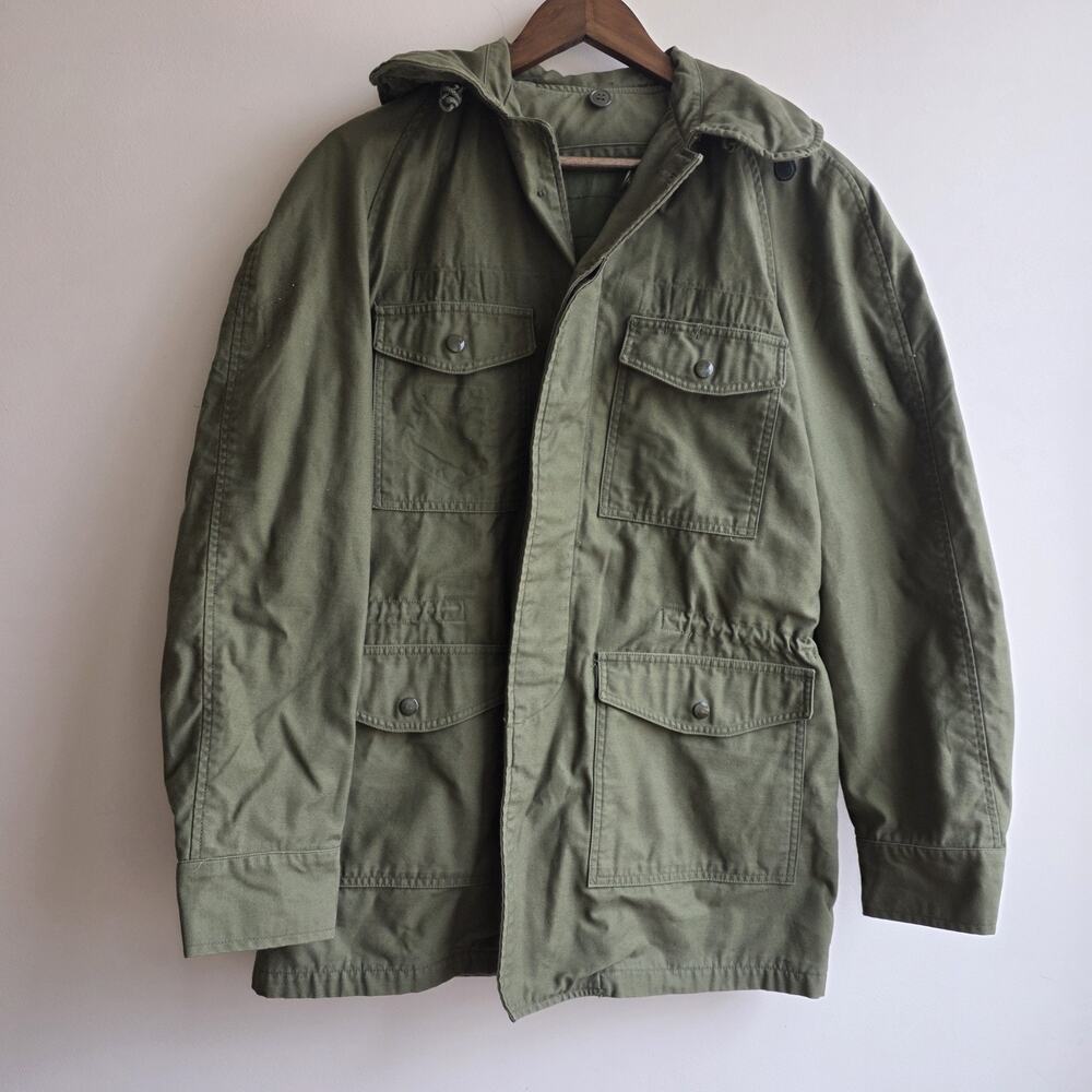 Vintage 60s‎ US Army M-65 Field Jacket OG-107 Small Reg Hood Vietnam Era Conmar